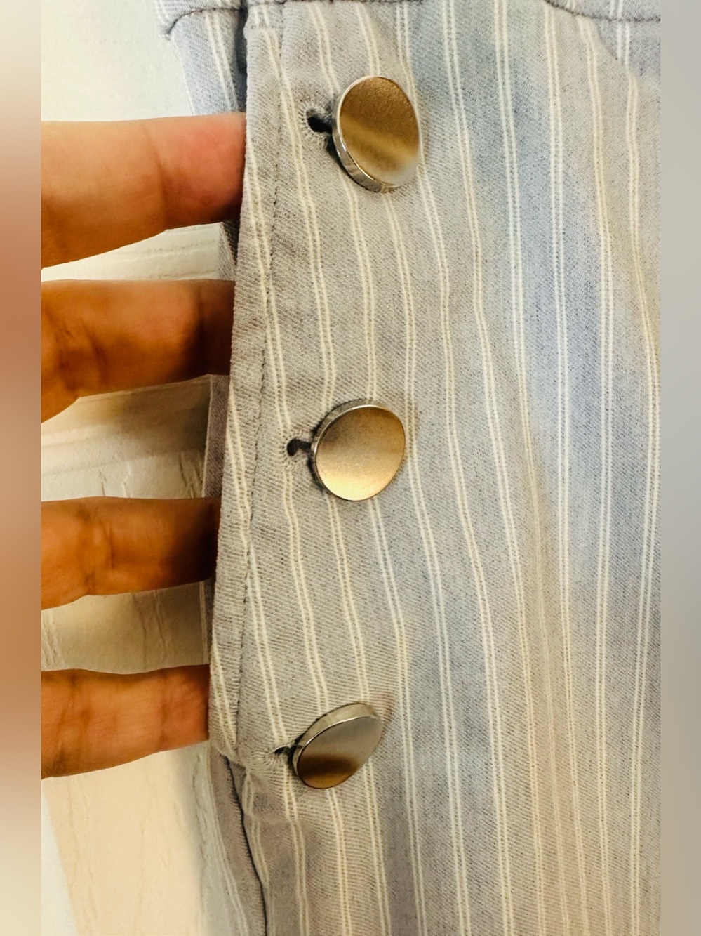 Katherine Barclay Light Blue Pinstriped Sailor Pants - Picture 8 of 8